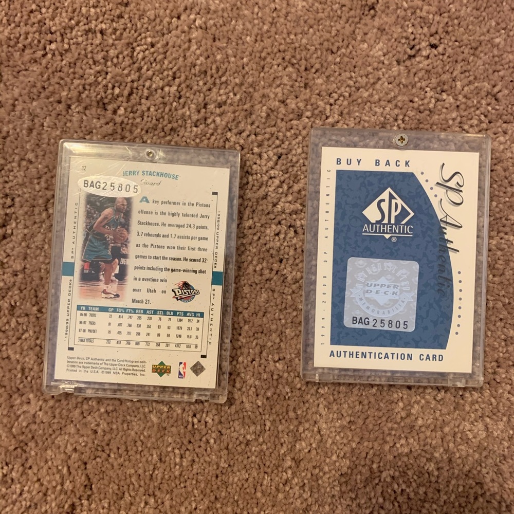 Basketball Card - Jerry Stackhouse Autographed - image 2